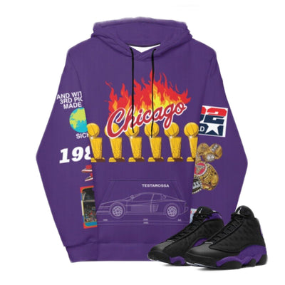 Retro 13 court purple hoodie - Streetlocker205